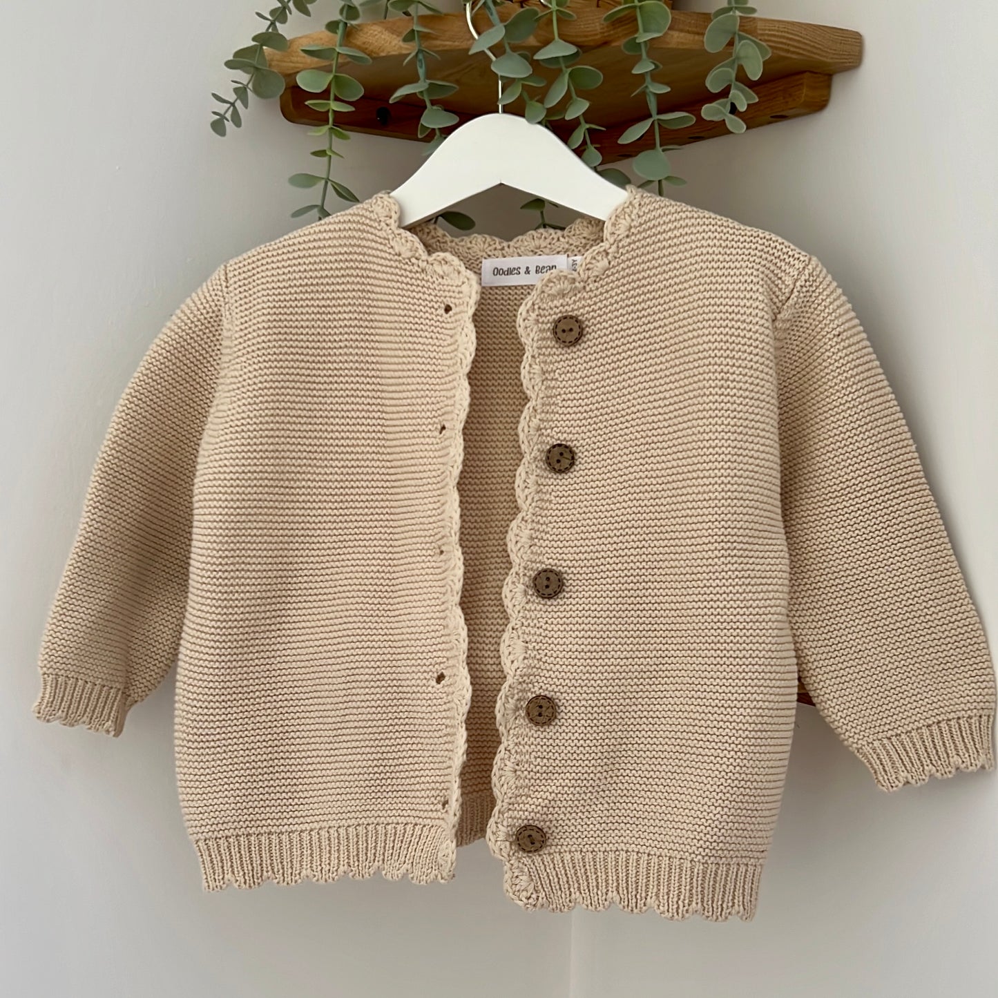 Beige Button-down Cardigan