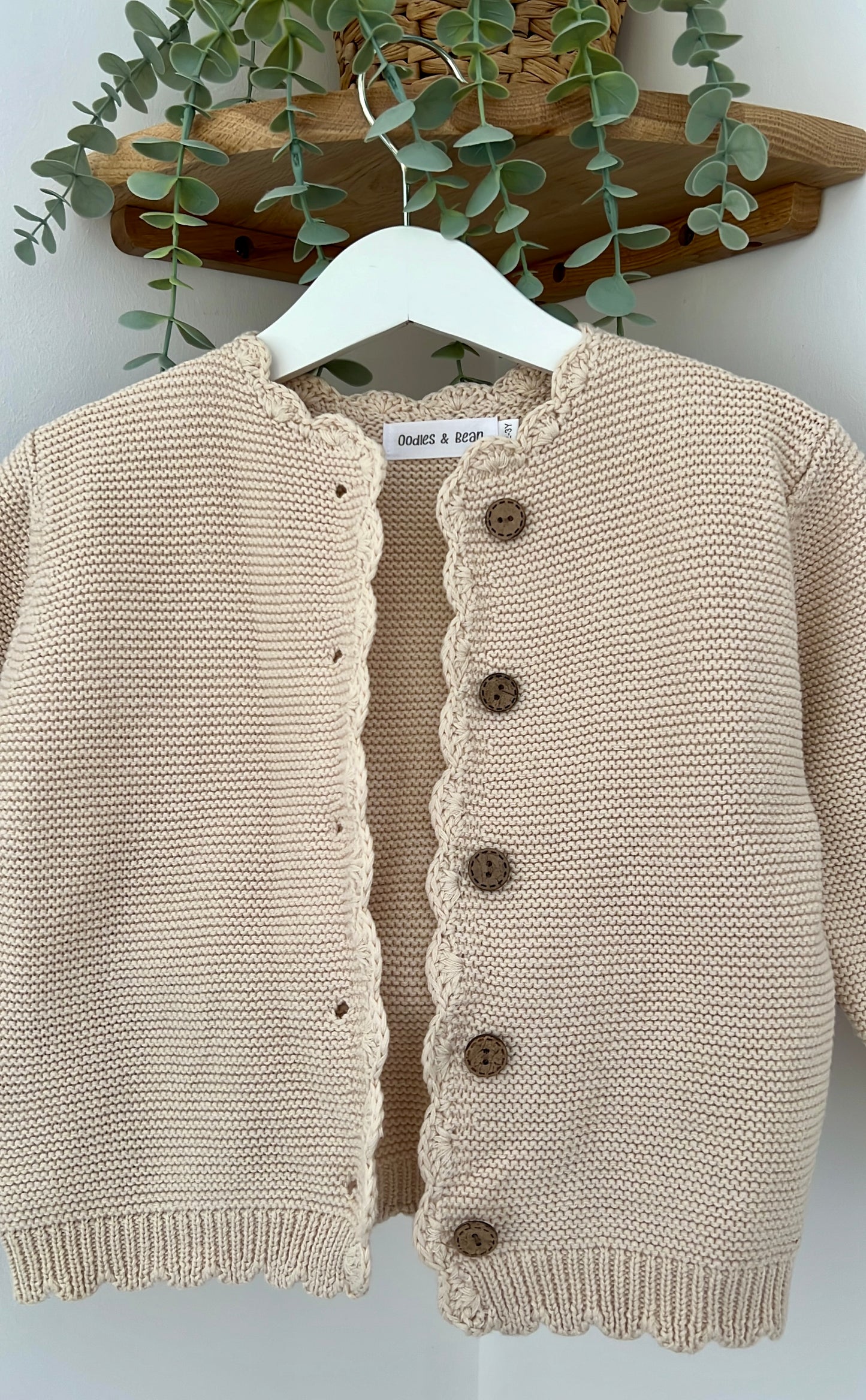 Beige Button-down Cardigan