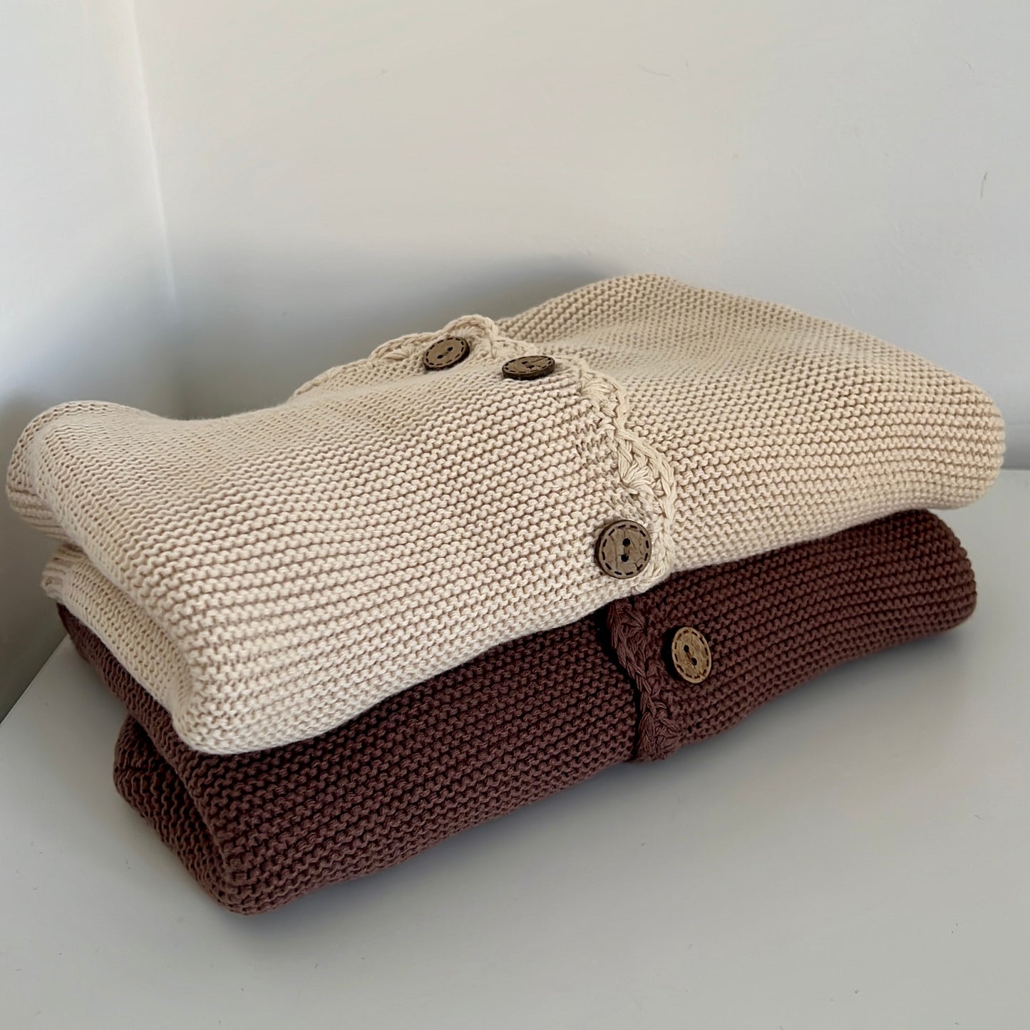 Beige Button-down Cardigan