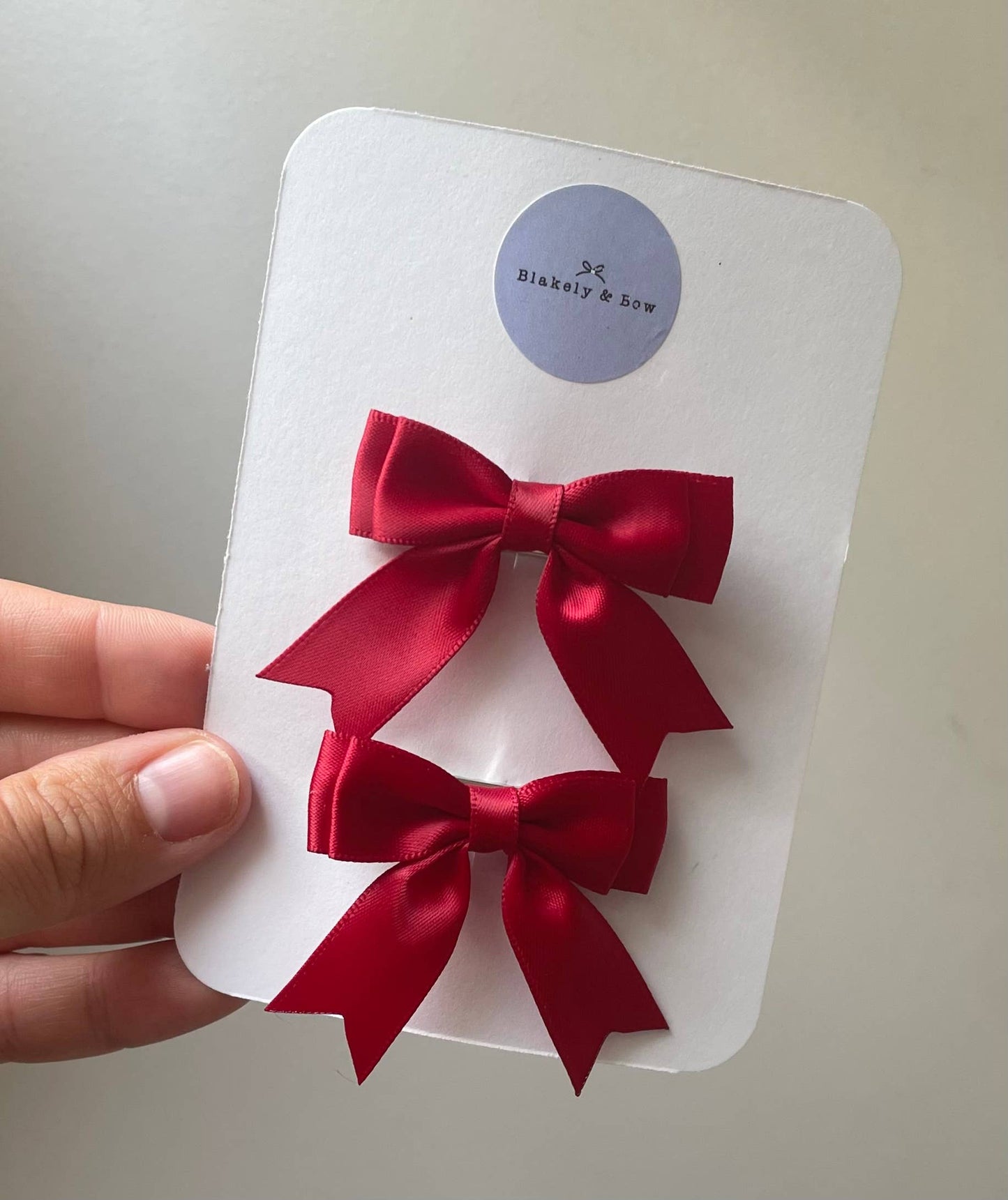 Red  - Satin pigtail bow sets